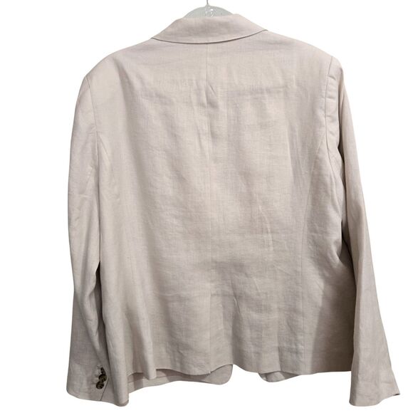 Quince Womens XL European Linen Structured Blazer Sand Jacket Clean Girl NWOT - Picture 3 of 13